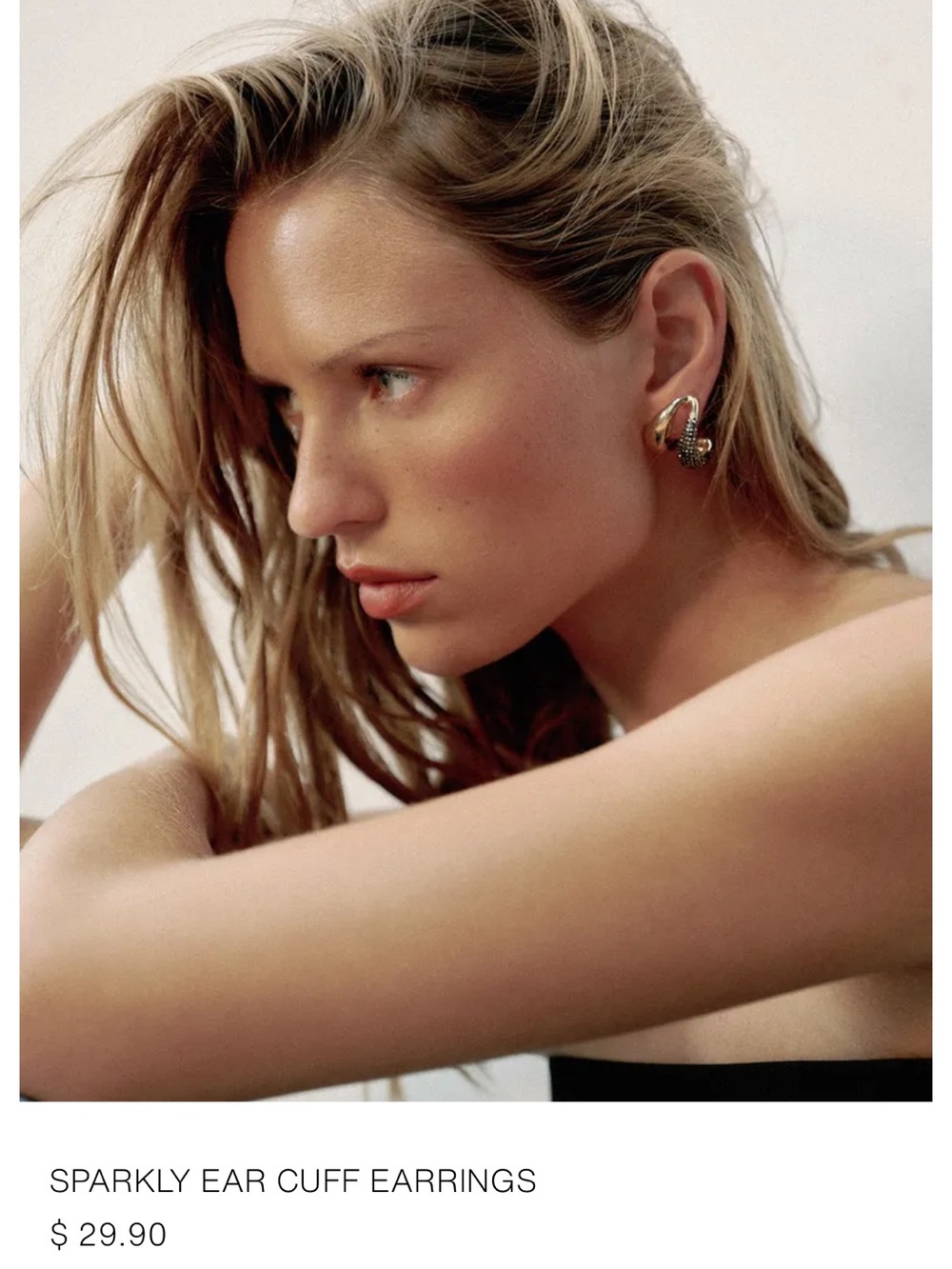 Zara Gold Ear Cuff Earrings with Crystal Accents No box but brand new